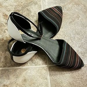 D'orsay style ankle strap shoes